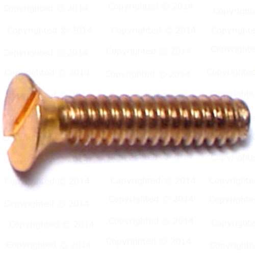 Brass Slotted Flat Head Machine Screw - #6 Diameter