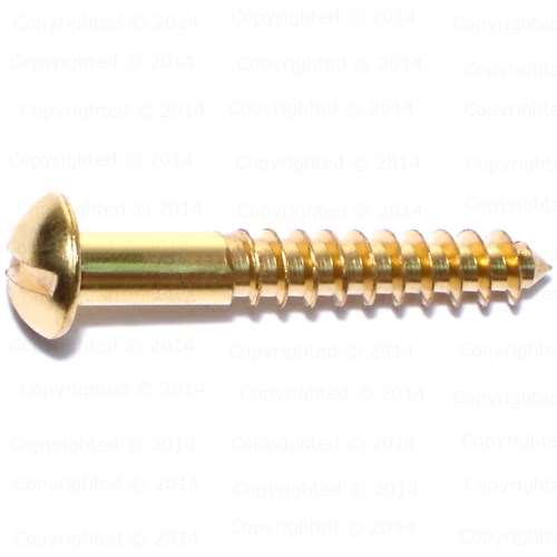 Brass Slotted Round Head Wood Screws 12 Diameter
