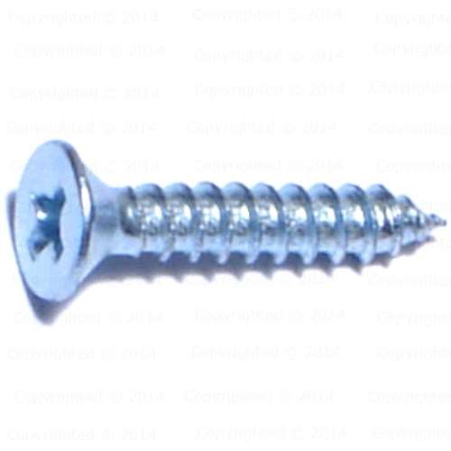 #4 X 3/8 Inch Phillips Flat Head Sheet Metal Screws - 100-Piece Zinc Plated Steel Fasteners