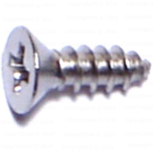 Stainless Steel Phillips Flat Head Sheet Metal Screws - #4 Diameter