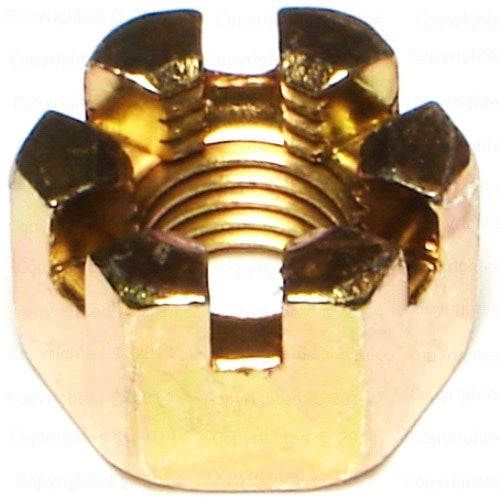 Metric Castle Nuts Yellow Zinc Finish