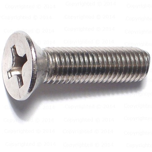 Stainless Steel Phillips Flat Head Machine Screws - 1/4" Diameter - Fine 28 Thread