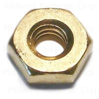 Brass Hex Nut on white background