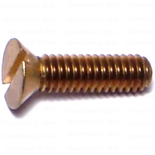 Brass Slotted Flat Head Machine Screw - #8 Diameter