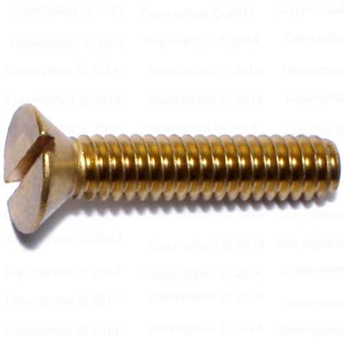 Brass Slotted Flat Head Machine Screw - 1/4" Diameter 