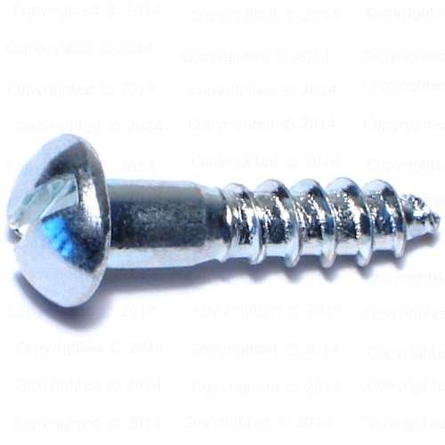 Slotted Round Head Wood Screws - #6 Diameter