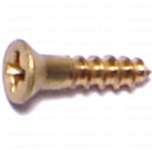 Brass Phillips Flat Head Wood Screws - #2 Diameter