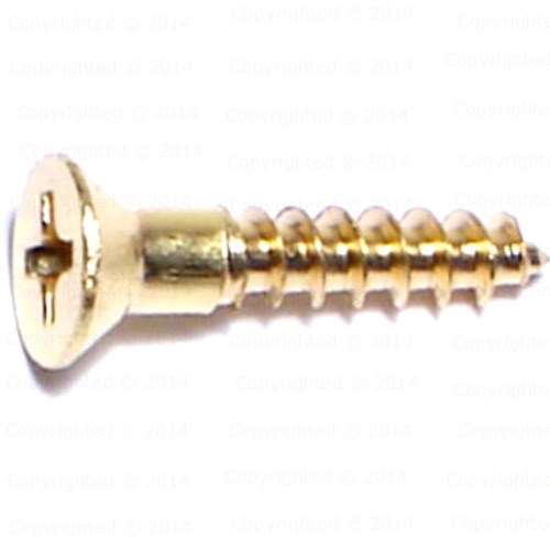 Brass Phillips Flat Head Wood Screws - #7 Diameter