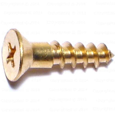 Brass Phillips Flat Head Wood Screws - #12 Diameter