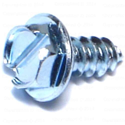 Slotted Hex Washer Head Sheet Metal Screws - #8