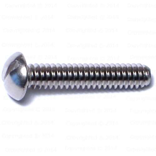 Stainless Steel Slotted Round Head Machine Screws - #10 Diameter Coarse Thread