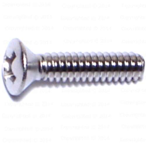 Stainless Steel Phillips Oval Head Machine Screws - #6 Diameter Coarse Thread