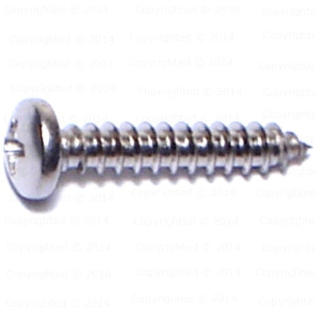 Stainless Steel Phillips Pan Head Sheet Metal Screws - #4 Diameter