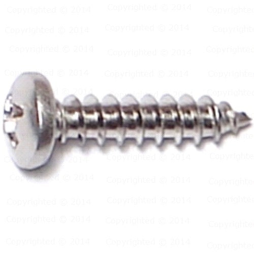 Stainless Steel Phillips Pan Head Sheet Metal Screws - #8 Diameter