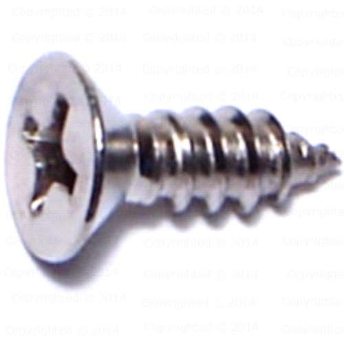 Stainless Steel Phillips Flat Head Sheet Metal Screws - #8 Diameter