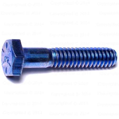 Blue Rinse Coarse Grade 8 Hex Cap Screws - 1/4" Diameter