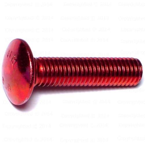 Red Rinse Metric 8.8 Carriage Bolts - 8mm Diameter