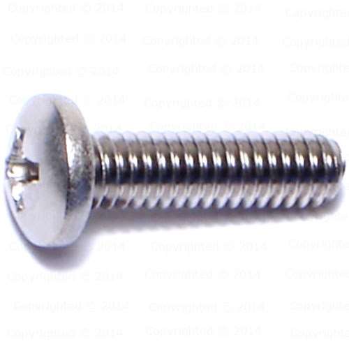 Stainless Steel Phillips Pan Head Machine Screws - #8 Diameter Coarse Thread