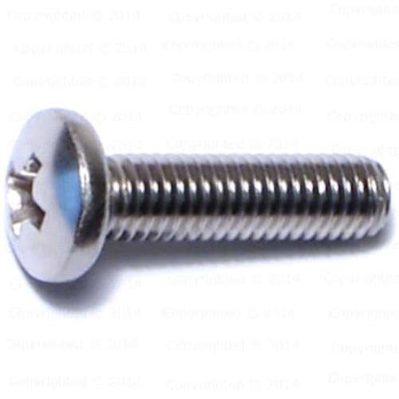 Stainless Steel Phillips Pan Head Machine Screws - #10 Diameter Fine Thread