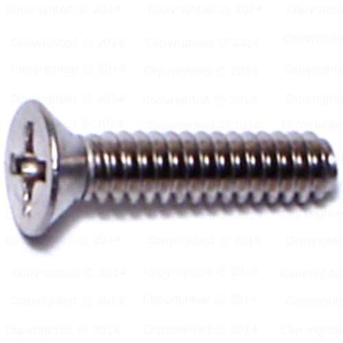 Stainless Steel Phillips Flat Head Machine Screws - #6 Diameter - Coarse 32 Thread