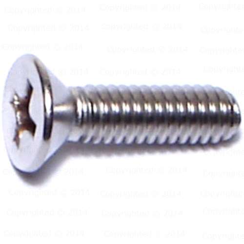 Stainless Steel Phillips Flat Head Machine Screws - #8 Diameter - Coarse 32 Thread