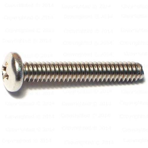 Stainless Steel Phillips Pan Head Machine Screws - #12 Diameter Coarse Thread