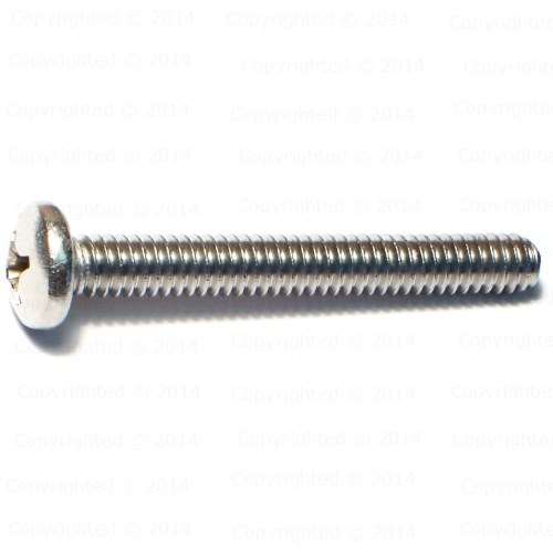 Stainless Steel Phillips Pan Head Machine Screws - 1/4" Diameter Coarse Thread
