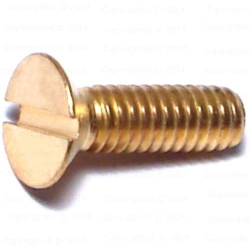 Brass Slotted Flat Head Machine Screw - #12 Diameter