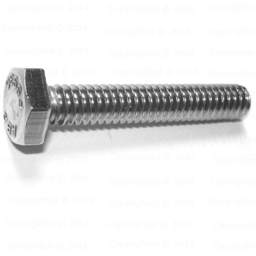 Stainless Steel Coarse Full Thread Tap Bolts - 1/4" Diameter