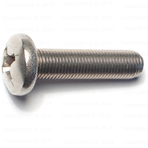 Stainless Steel Phillips Pan Head Machine Screws - 3/8" Diameter Fine Thread